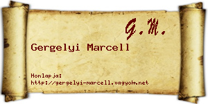 Gergelyi Marcell névjegykártya